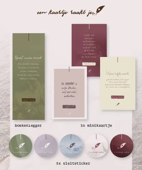 Boekenlegger,minikaartjes, sluitstickers