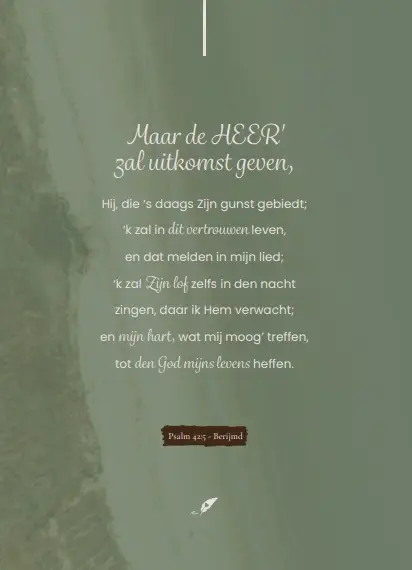 Maar de HEER' zal uitkomst geven