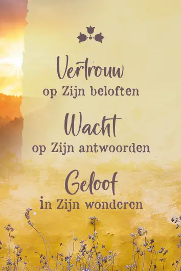 Vertrouw op Zijn beloften