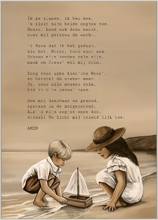 Kaartje A7 Ik ga slapen, ik ben moe