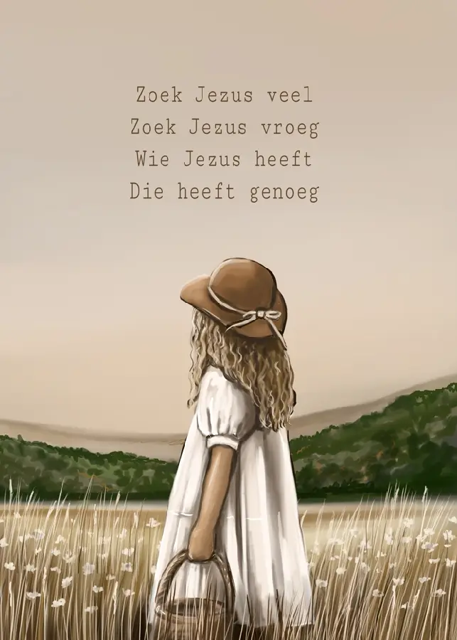 Poster A4 Zoek Jezus veel (meisje)