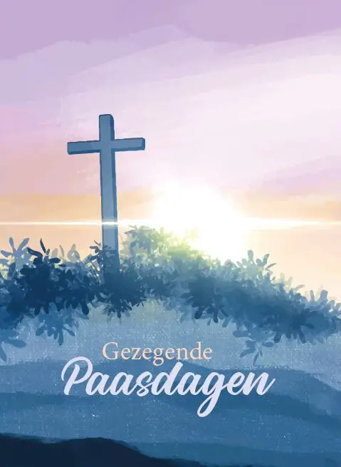 Prentbriefkaart Gezegende Paasdagen
