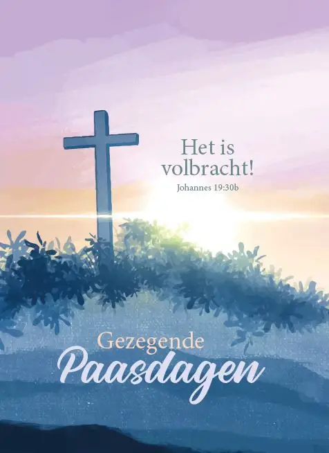 Prentbriefkaart Gezegende Paasdagen