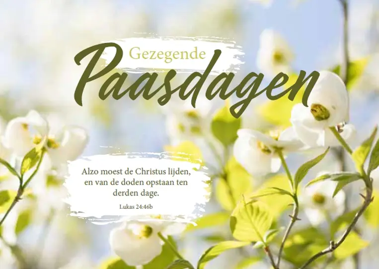 Prentbriefkaart Gezegende Paasdagen