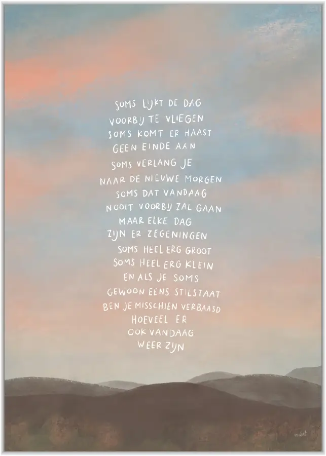 Poster A3 Soms lijkt de dag