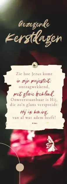 Boekenlegger Gez. Kerst met Sela-tekst
