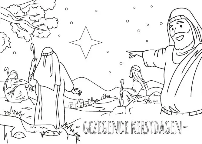 Kleurkaart Gezegende Kerstdagen