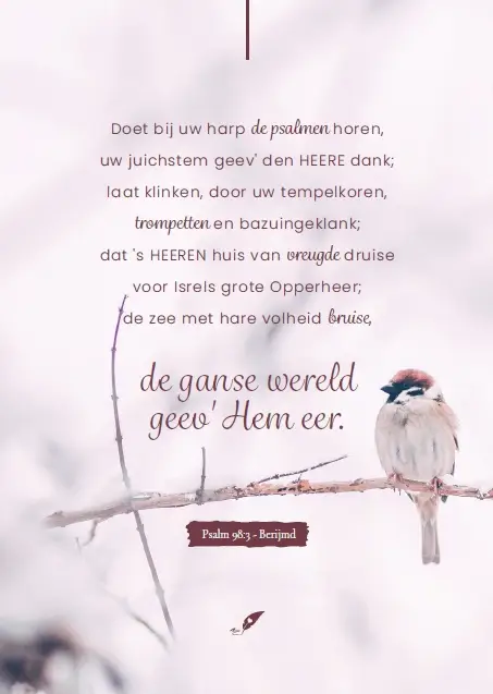 Enkele kaart Doet bij uw harp de psalmen