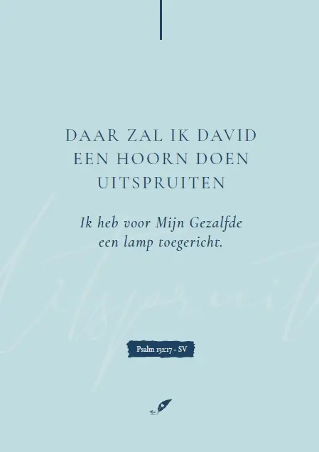 Enkele kaart Daar zal ik David een hoorn