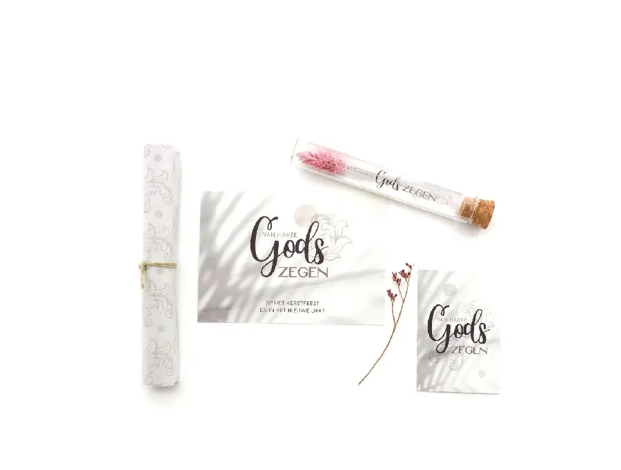 Giftbox Gods zegen/ Glazen buisje