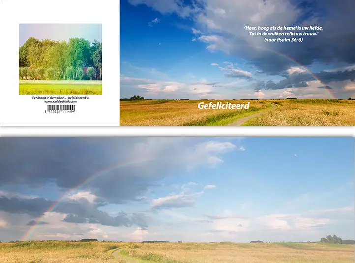 Panoramawenskaart gefeliciteerd een boog