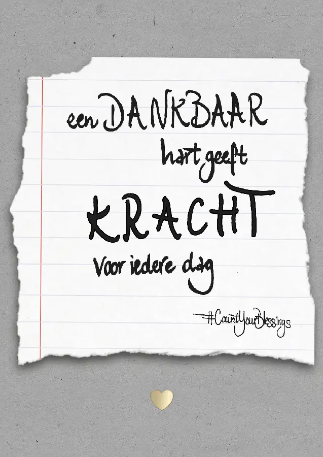 Dankbaar hart posterkaart A4