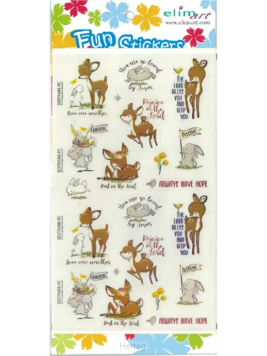 Funstickers (4) deer and rabbit