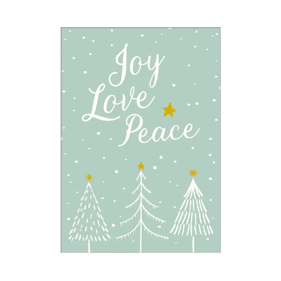 Ansichtkaart Joy Love Peace