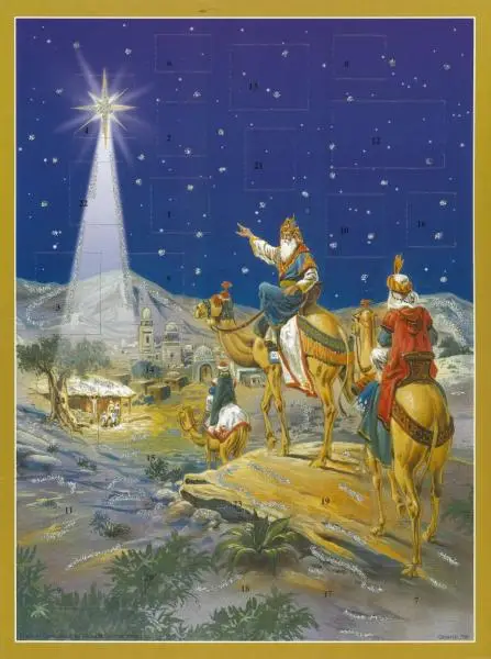 Adventscalendar 3 kings & gold star 26,5
