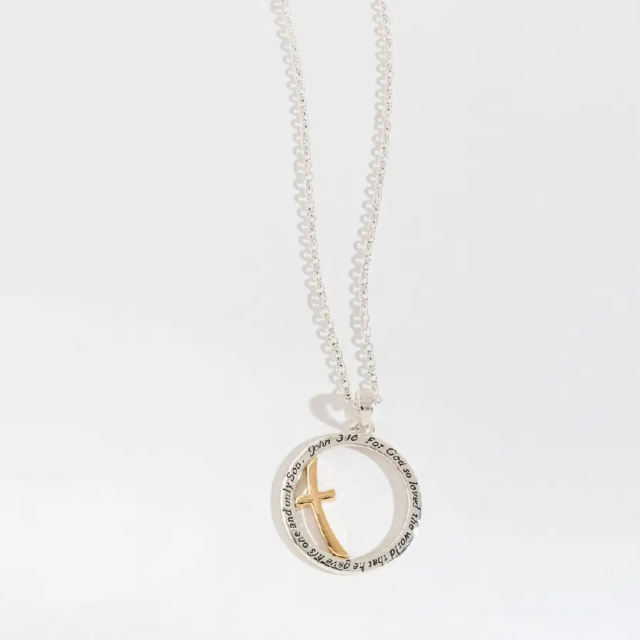 Circle pendant cross john 3:16