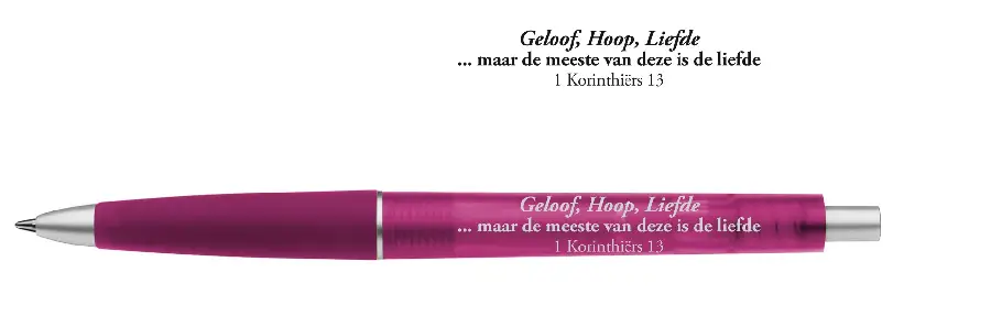 Pen Geloof Hoop Liefde Pink
