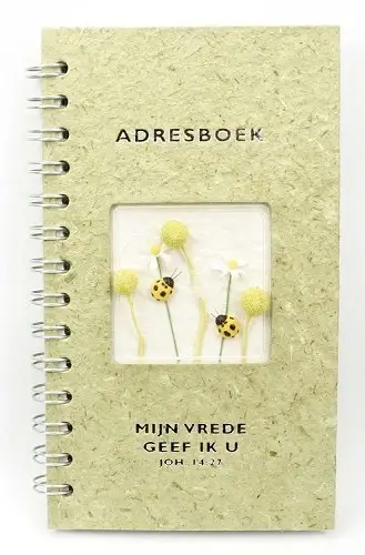 Adresboek luxe Mijn vrede geef Ik u