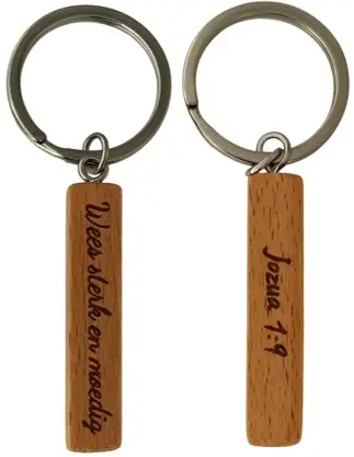 Sleutelhanger hout Wees sterk en moedig