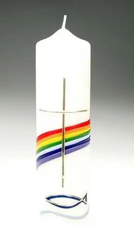 Kaars regenboog 22 cm