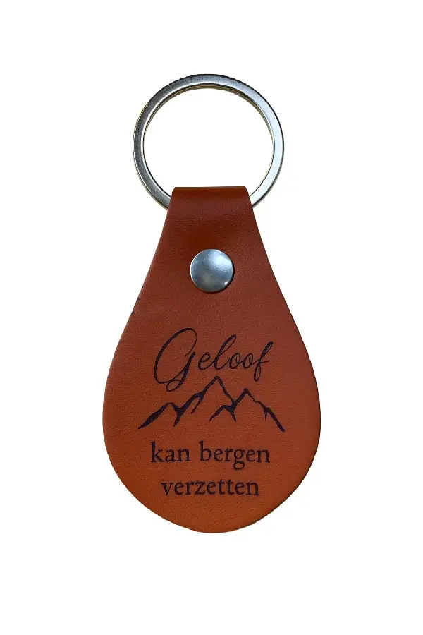 Sleutelhanger bruin Geloof kan bergen ve