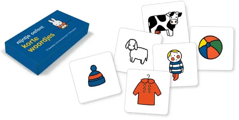 Nijntje oefent korte woordjes oefenkaart