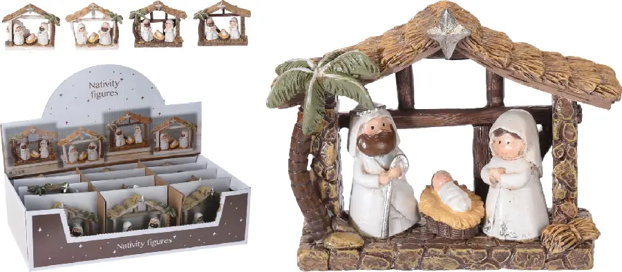 Nativity Stables (set of 4) 9x3,5 x7cm