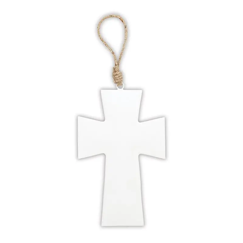 Hanging Cross Enamel White 5x20,3cm