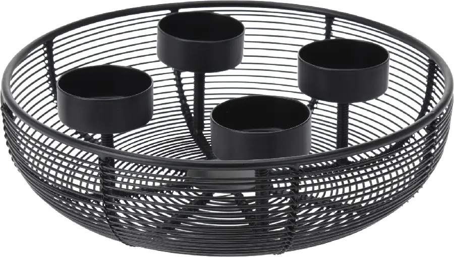 Advent Candleholder Iron woven incl 4 ca