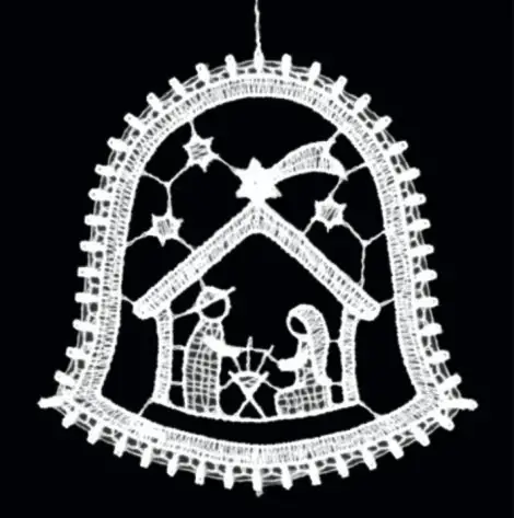 Lace hanger Bell with nativity