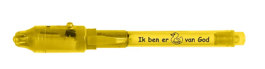 Geheimschrift pen Ik ben er eendje van G