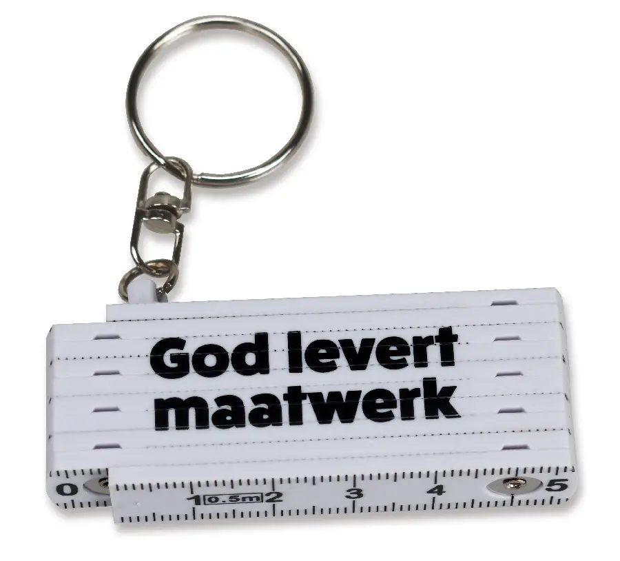 Sleutelhanger mini duimstok God levert m