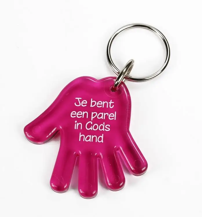Sleutelhanger hand roze je bent een pare