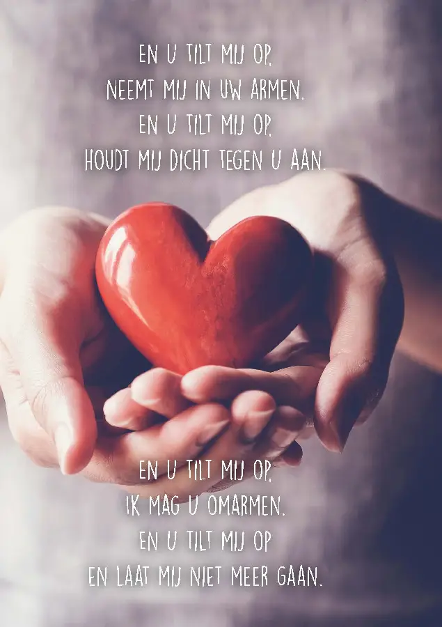 Wenskaart En U tilt mij op, neemt mij in