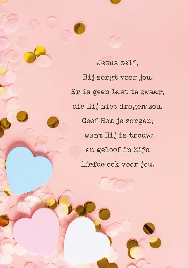 Wenskaart Jezus zelf, Hij zorgt voor jou