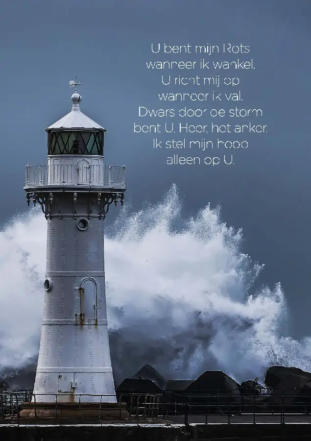 Wenskaart U bent mijn rots wanneer ik wa