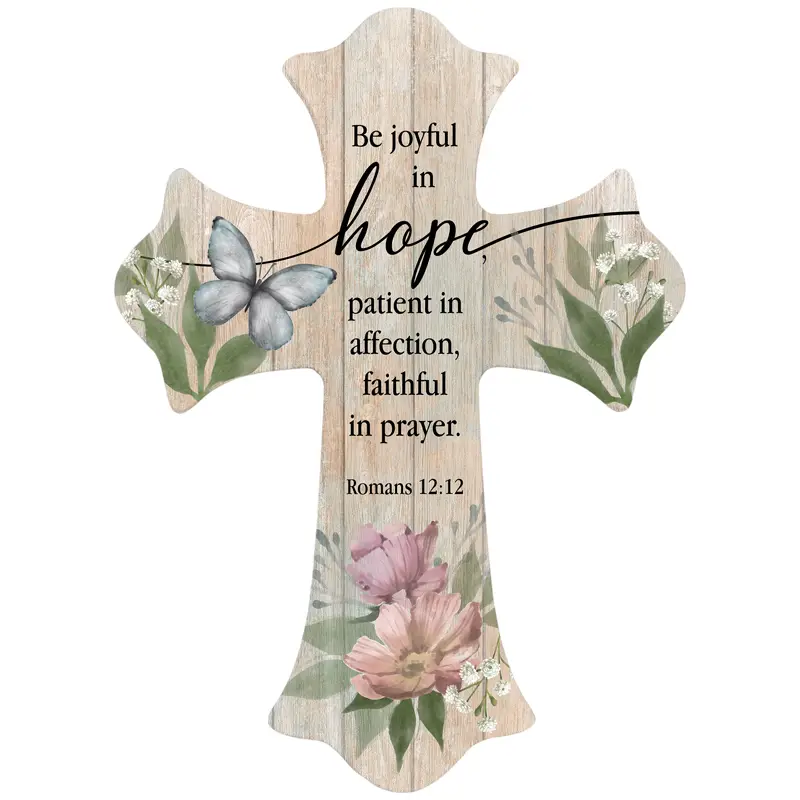 Wall cross 20x26,7cm Be joyful in Hope