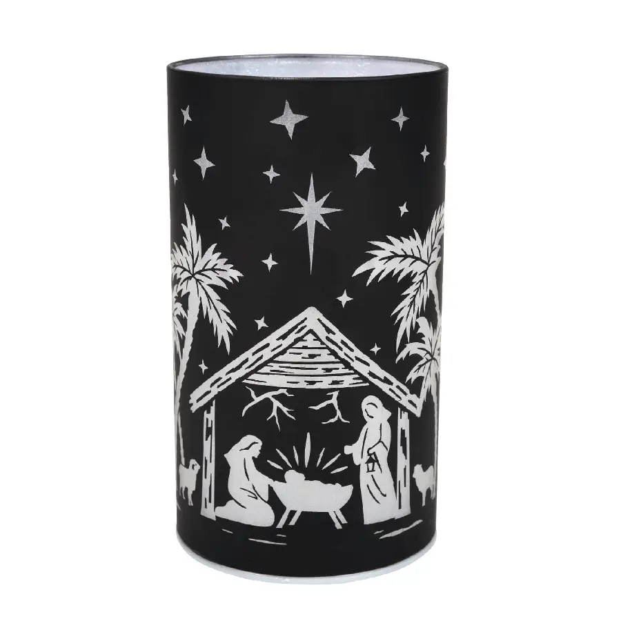 Led Windlicht  Kribbe Zwart Groot 8x15cm