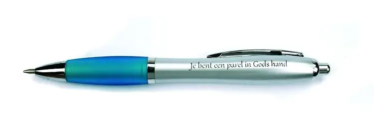 Balpen blauw je bent een parel in Gods